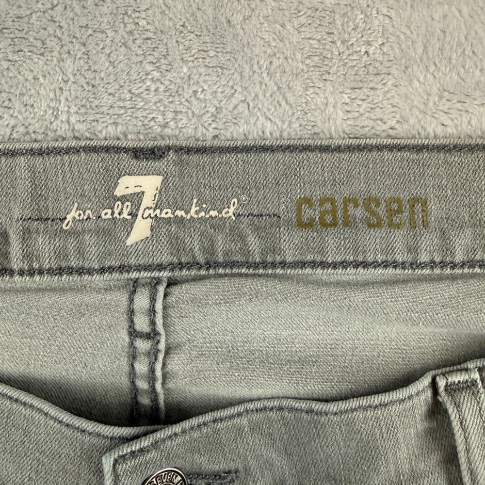 7 For All Mankind Jeans Men 40x34 Gray Carsen Slim Straight Dark Wash Denim - Picture 7 of 13